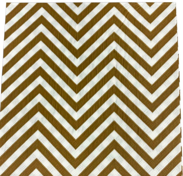 Gold Chevron Stripe Naokins 20Pk